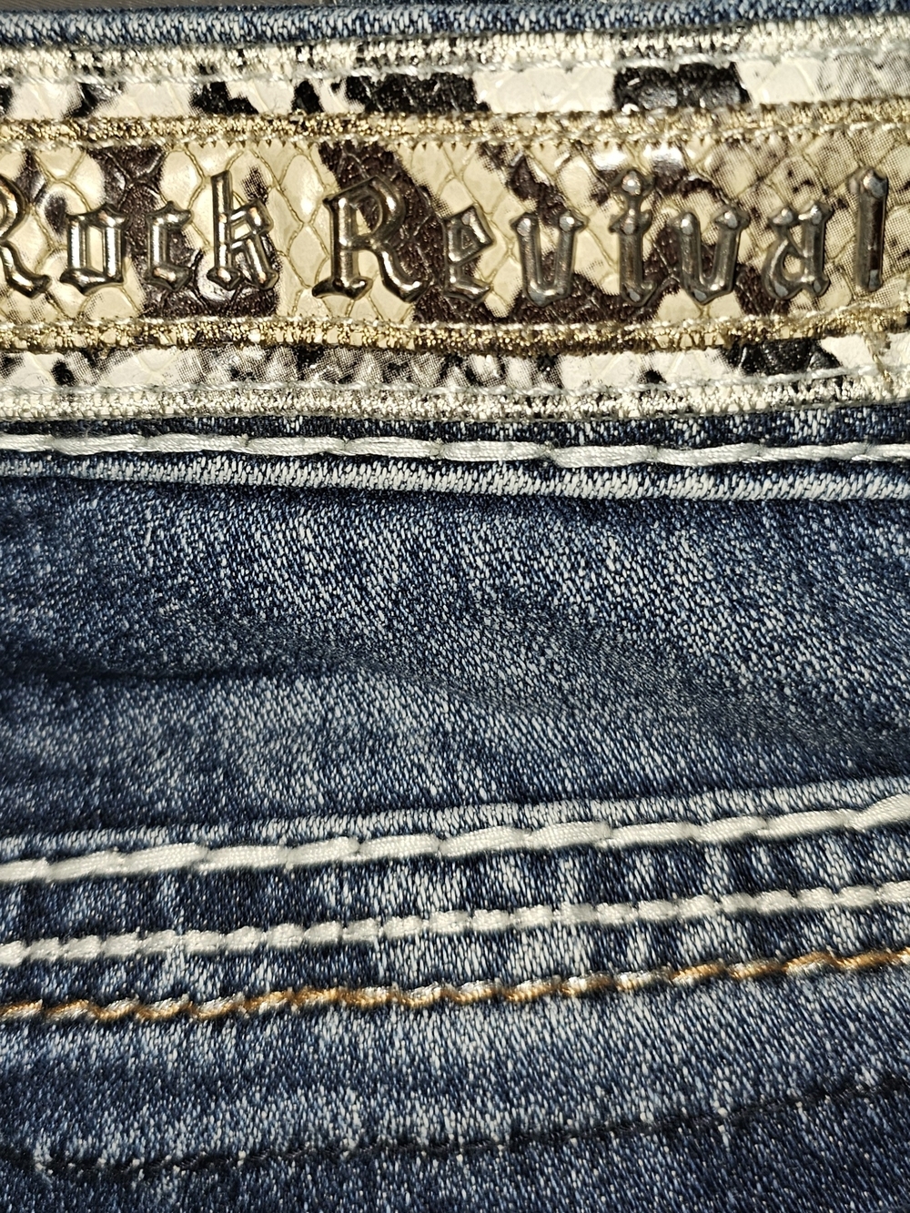 Rock Revival Jeans Women's Denim Bootcut Jiselle Size 28×34 Rhinestone Pockets - Picture 5 of 9